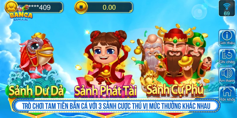 Tam Tiên Bắn Cá với bối cảnh đại dương thần thoại